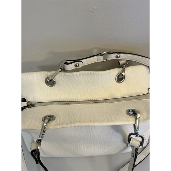 Calvin Klein White Satchel Handbag Silver Hardware Purse - Picture 6 of 15
